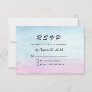 Wasserfarbe Bergsee Aussicht Hochzeit RSVP Karte
