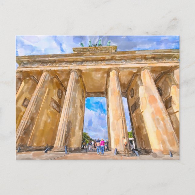 Wasserfarbe Berlin. Brandenburger Tor. Postkarte (Vorderseite)
