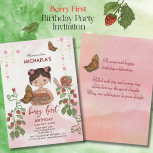 Wasserfarbe "Berry Sweet" Girl Einladung