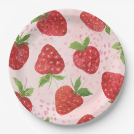 Wasserfarbe Berry Sweet Strawberry Dusche Pappteller
