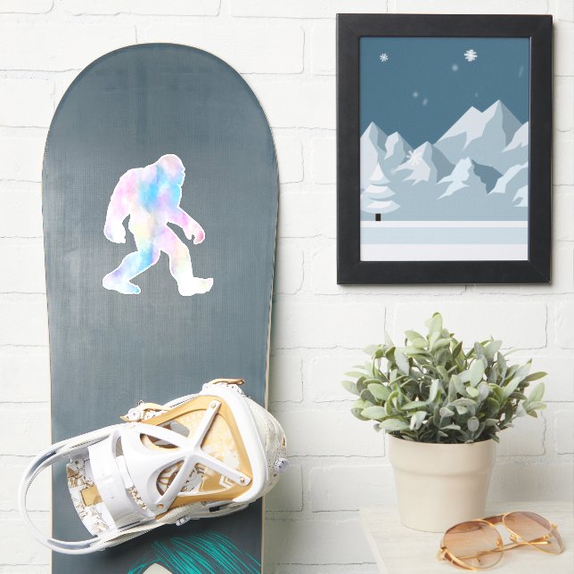 Wasserfarbe Bigfoot Aufkleber (Snowboard)