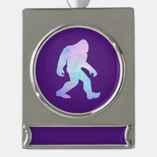 Wasserfarbe Bigfoot Banner-Ornament Silber