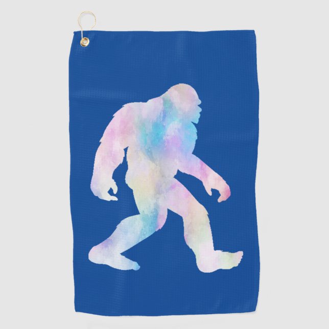 Wasserfarbe Bigfoot Golfhandtuch (Vorderseite)