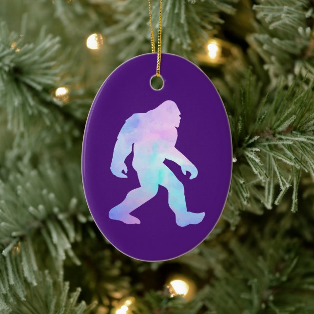 Wasserfarbe Bigfoot Keramik Ornament (Baum)