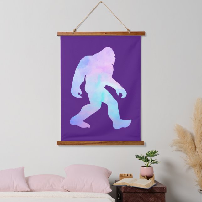 Wasserfarbe Bigfoot Wandteppich Mit Holzrahmen (Schlafzimmer)