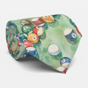 Wasserfarbe Billardtisch Billard Bunter Schlips Krawatte