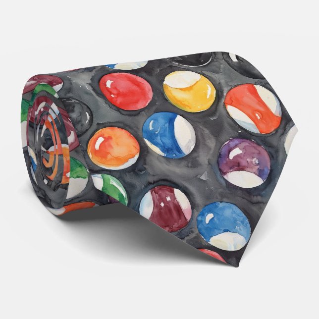 Wasserfarbe Billardtisch Billard Bunter Schlips Krawatte (Gerollt)