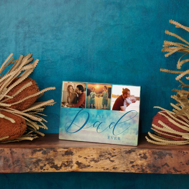 Wasserfarbe Blau Abstrakt 3 Fotos Bester Vater je Fotoplatte (Seite)