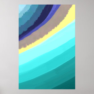 Wasserfarbe Blau Abstrakte Kunst Naturschutzgebiet Poster
