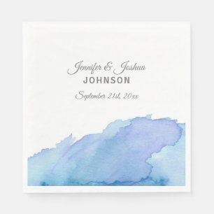 Wasserfarbe Blau Aquamarin Türkis Hochzeit Wasser Serviette
