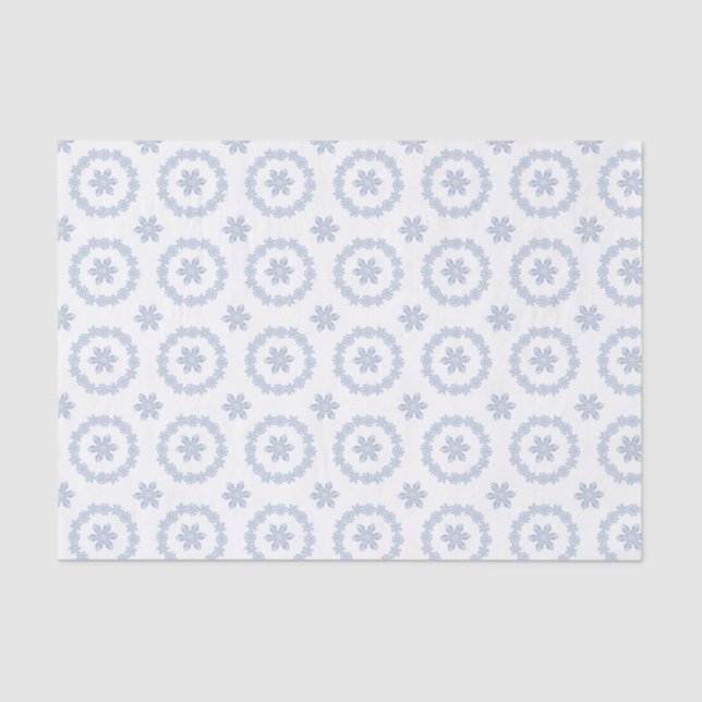 Wasserfarbe Blau Designer Schneeflocke Seidenpapier (Vorderseite)