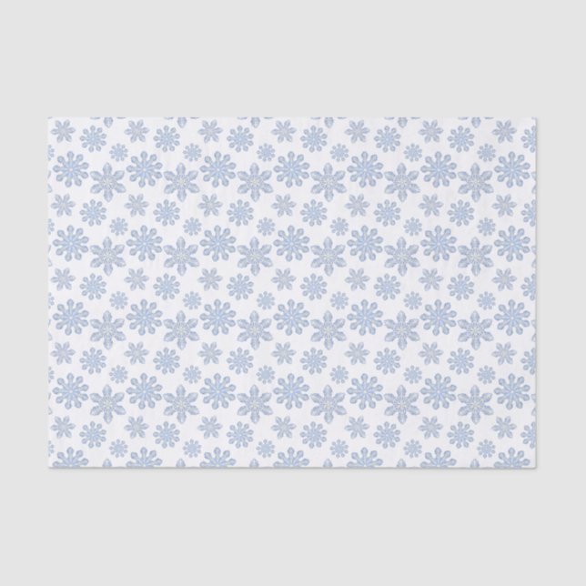 Wasserfarbe Blau Designer Schneeflocke Seidenpapier (Vorderseite)