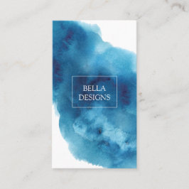 Wasserfarbe Blau Elegante Saubere Visitenkarte