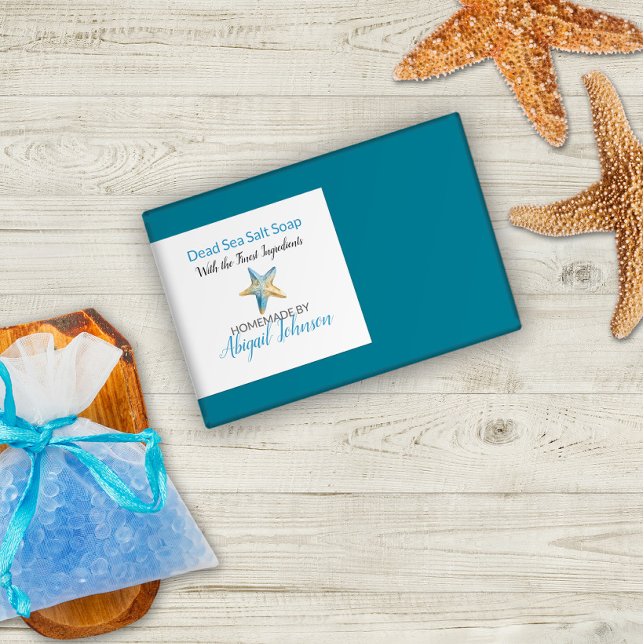 Wasserfarbe Blau Elfenbein handgemachte Seifenkenn Lebensmitteletikett (Von Creator hochgeladen)