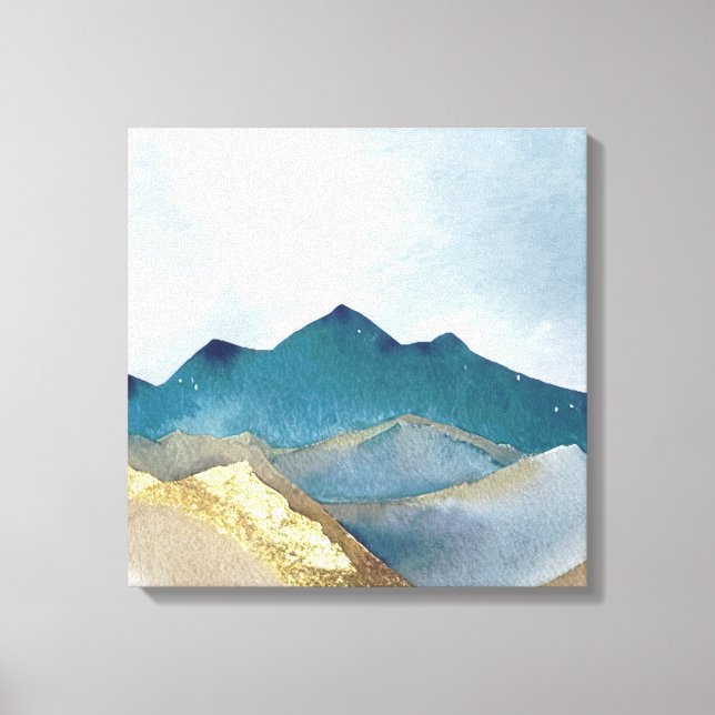 Wasserfarbe Blau Grün Goldmedaille Leinwanddruck (Vorderseite)