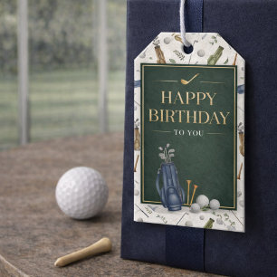 Wasserfarbe Blau Grün Golf Muster Alles Gute zum G Geschenkanhänger