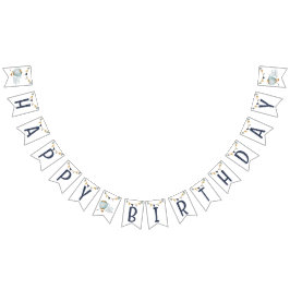 Wasserfarbe Blau Heißluftballon Jagdfahnen Wimpelkette