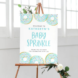Wasserfarbe Blau Sprinkle Donuts Baby Sprinkle Poster