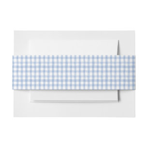Wasserfarbe Blau und Weiß Gingham Einladungsbanderole