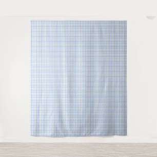 Wasserfarbe Blau und Weiß Gingham Wandteppich
