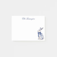 Wasserfarbe Blau & Weiß Chinoiserie Bunny Rabbi