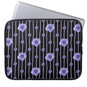 WASSERFARBE BLAUE ANEMONE POPPIES LAPTOPSCHUTZHÜLLE