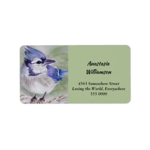 WASSERFARBE BLAUE BIRD ADRESSE ADRESSAUFKLEBER