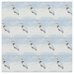 Wasserfarbe Blaue Herde Vogelart Stoff