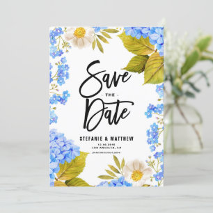 Wasserfarbe Blauer Hydrangea Save The Date