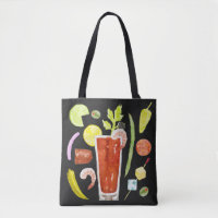 Wasserfarbe Bloody Mary Tasche, 2 Seiten