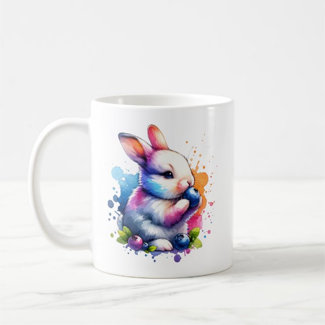 Wasserfarbe Blueberry Bunny Kaffeetasse (Links)