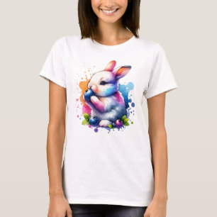 Wasserfarbe Blueberry Bunny T-Shirt