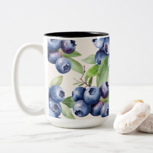 Wasserfarbe Blueberry Elegante Zweifarbige Tasse