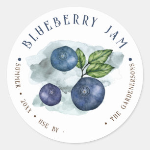 Wasserfarbe Blueberry Jam Classic Round Sticker