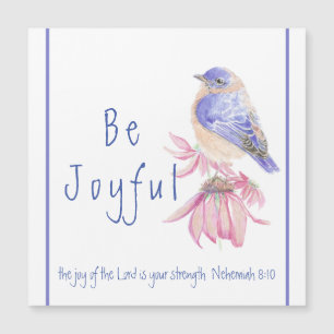 Wasserfarbe Bluebird Joy of the Lord Bible Quote Magnetkarte