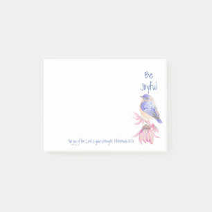 Wasserfarbe Bluebird Joy of the Lord Bible Quote Post-it Klebezettel