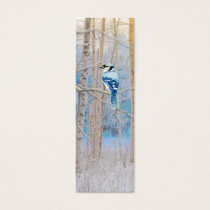 Wasserfarbe Bluejay Bird im Lesezeichen Waldvögel