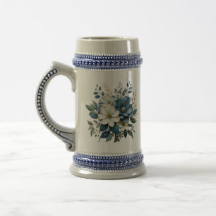 Wasserfarbe Blühende weiße Blume-88542 Bierglas