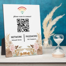 Wasserfarbe Blume Kinderdusche Wifi Netzwerk QR Co