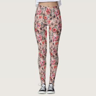 Wasserfarbe, Blume. Leggings