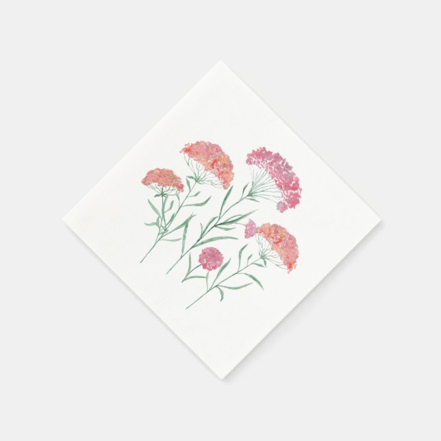 Wasserfarbe, Blume. Serviette (Ecke)