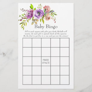 Wasserfarbe Blütenfrühlingsdusche Bingo