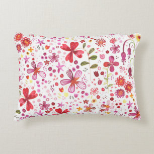 Wasserfarbe Boho Blumenfarben Dekokissen