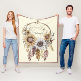 Wasserfarbe Boho Dreamcatcher Personalisiert Name Fleecedecke