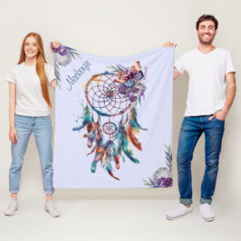 Wasserfarbe Boho Dreamcatcher Personalisiert Name Fleecedecke