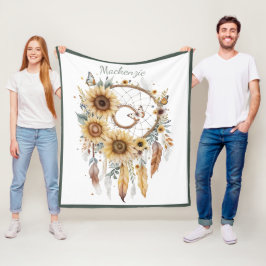 Wasserfarbe Boho Dreamcatcher Personalisiert Name Fleecedecke