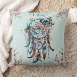 Wasserfarbe Boho Dreamcatcher Personalisiert Name Kissen
