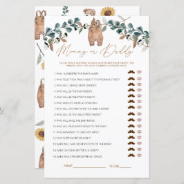 Wasserfarbe Boho Mommy oder Daddy Baby Showspiel