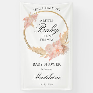 Wasserfarbe Boho Pink Babydusche Banner