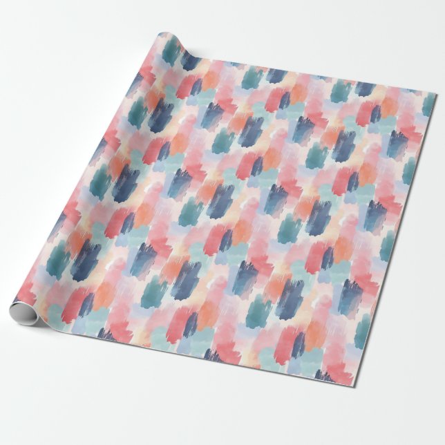 Wasserfarbe Boho Pinselstriche Geschenkpapier (Ungerollt)